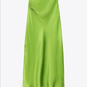Zara Lime Green Silk Dress